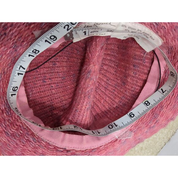 Vintage Jeffrey Lawrence Bentley Hat Wool Blend Italian Pink Slow Fashion - Picture 9 of 9